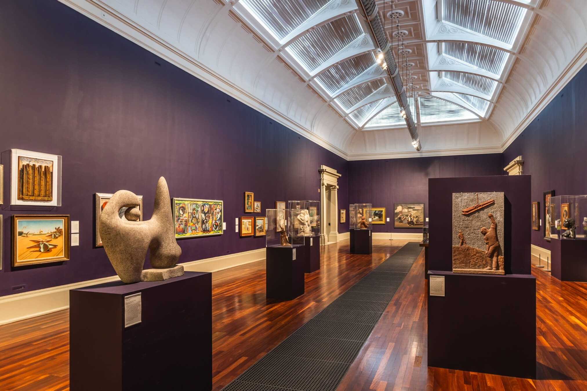 large museum gallery with historic art objects