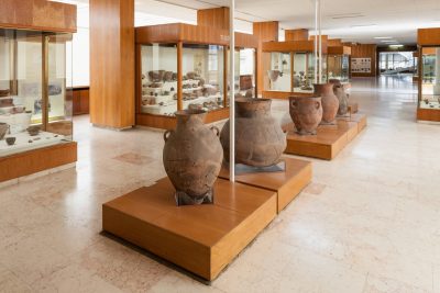 collection of historic pottery
