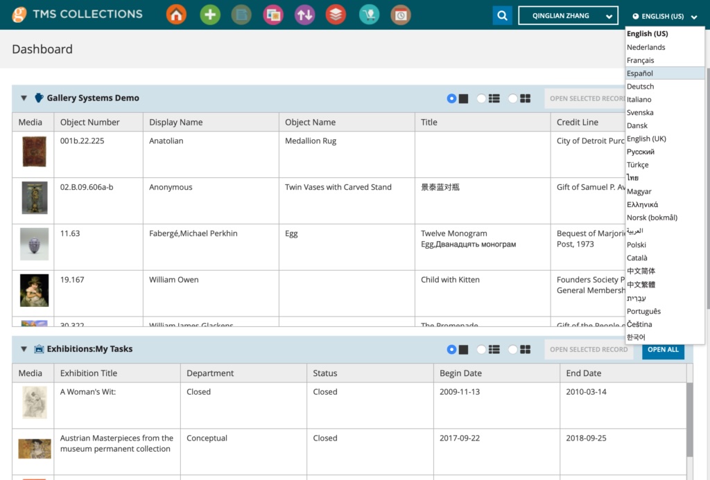 Multilingual Functionality in TMS Collections