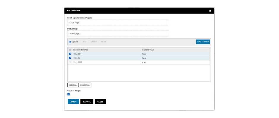 Batch Update functionality in TMS Collections.