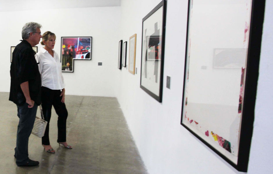 Guests at Guggenheim Gallery, Chapman University campus, Orange, CA.
