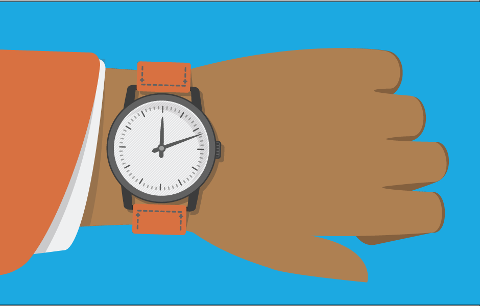 graphic of a hand and arm with a wrist watch