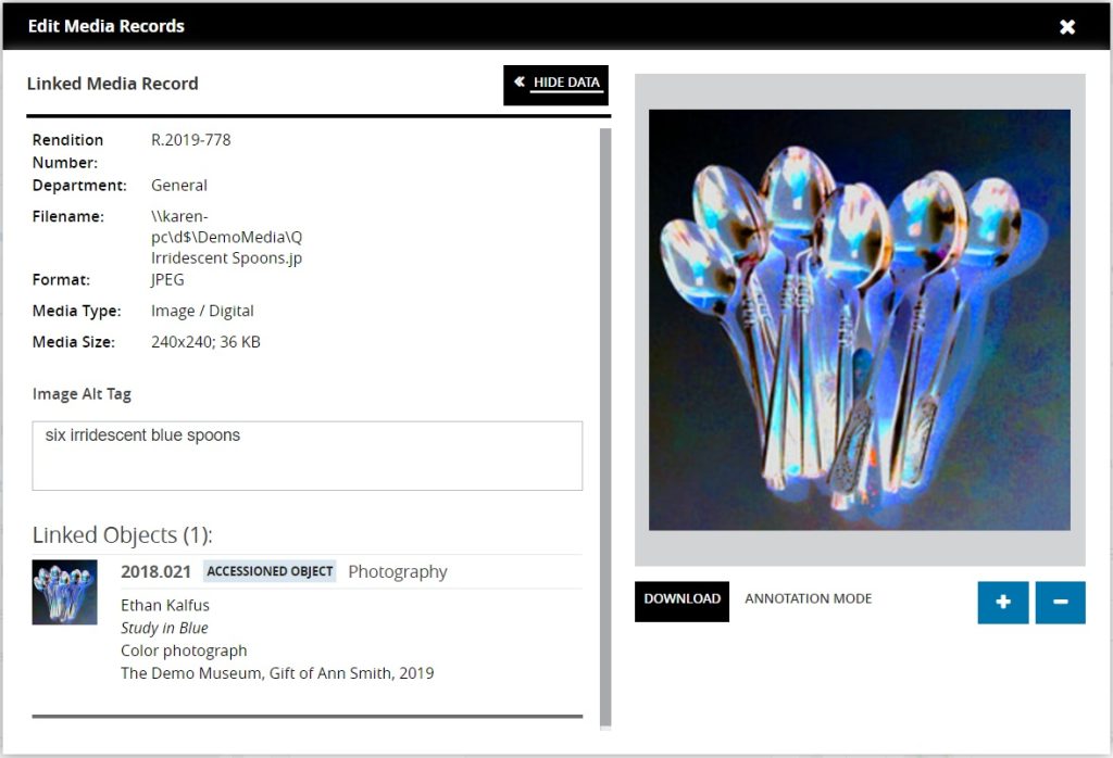 tms media studio mockup showing alt text