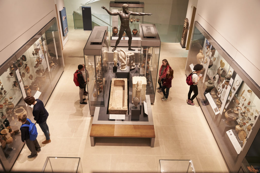 museum exhibition of clay objects