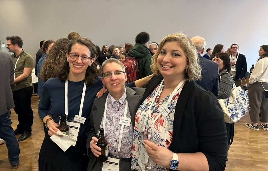 Allison Galland with colleagues Loles Lozano Jimena and Angela Kipp at Collective Imagination 2025