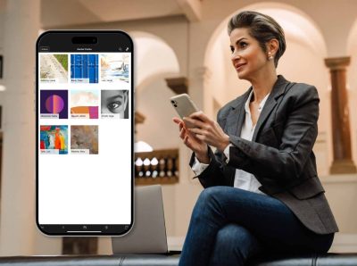 artbinder app being used by an art collector.