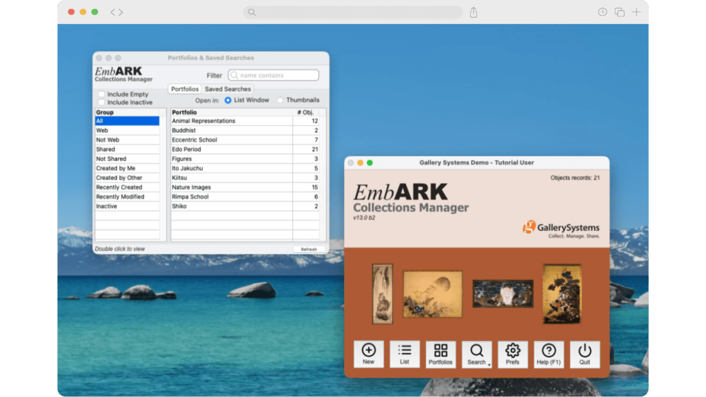 EmbARK displayed in a web browser