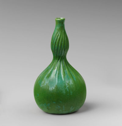 Green ceramic vase by Tiffany Furnaces at The Charles Hosmer Morse Museum of American Art