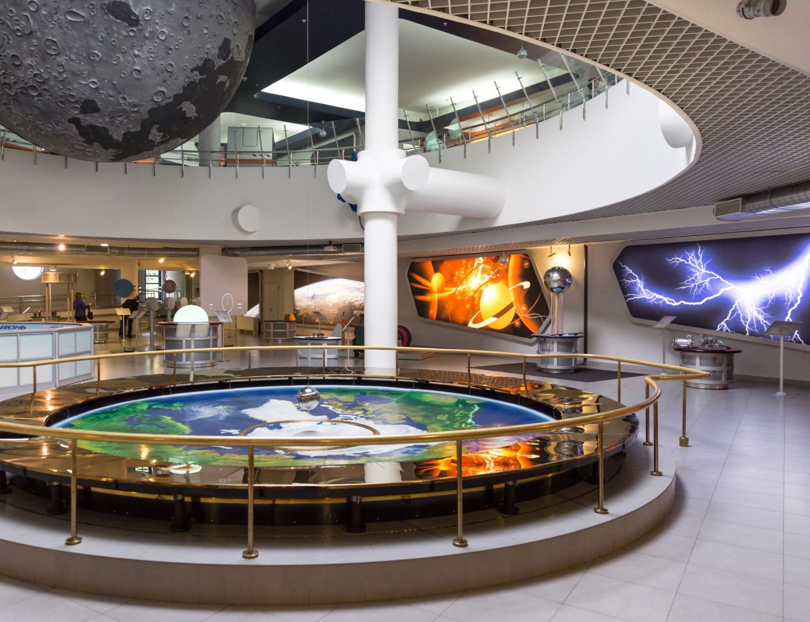 museum exhibition featuring displayed on space.