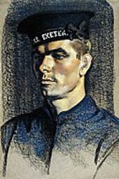 Stoker Gill of HMS Exeter by Eric Kennington from Leeds Museums and Galleries