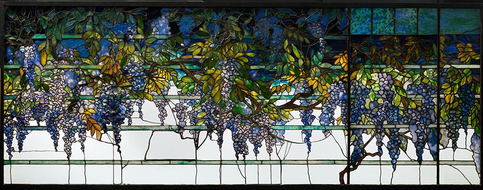 Transom, Wisteria stained glass by Tiffany Studios at The Charles Hosmer Morse Museum of American Art