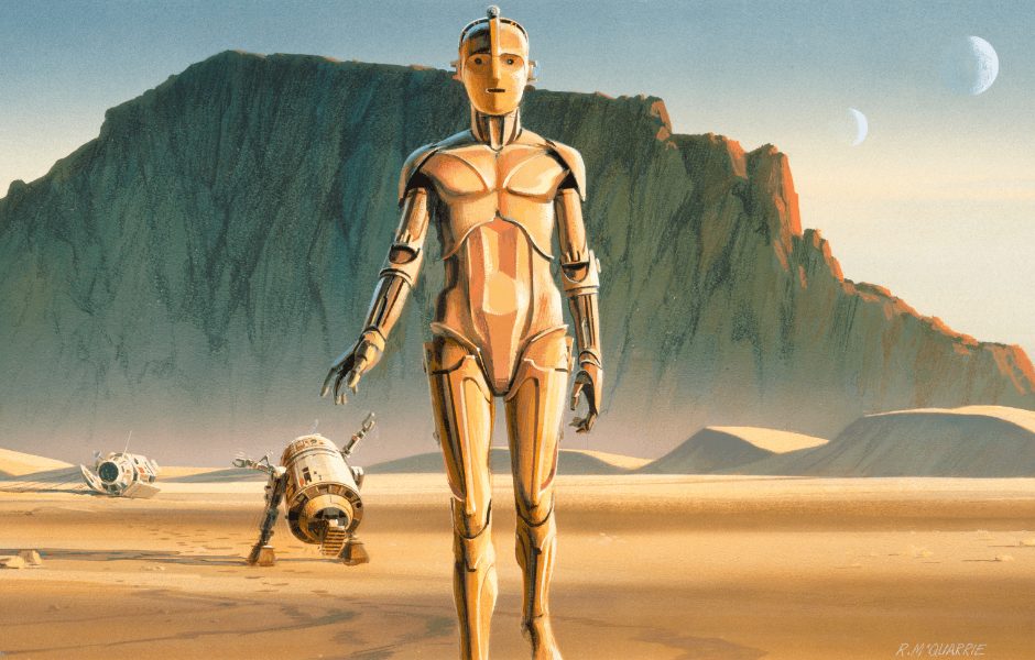 Production painting for Star Wars Episode IV: A New Hope by Ralph McQuarrie from the Lucas Museum of Narrative Art