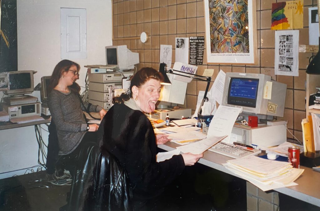 Rosanne Sasso and Beth Savage at the Andy Warhol Foundation office